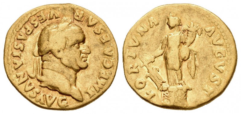 Vespasiano. Áureo. 75-79 d.C. Roma. (Ric-123). (Cal-631). Anv.: IMP CAESAR VESPA...