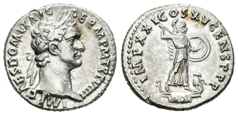 Domiciano. Denario. 90-91 d.C. Roma. (Spink-2735 variante). (Ric-153). Rev.: IMP...