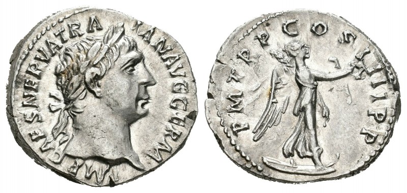 Trajano. Denario. 102 d.C. Roma. (Spink-3145). (Ric-66). Rev.: P M TR P COS IIII...