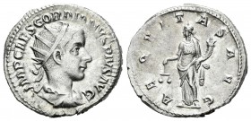 Gordiano III. Antoniniano. 239-40 d.C. Roma. (Spink-8601). (Ric-51). Rev.: AEQVITAS AVG. Aequitas en pie a izquierda con balanza y cuerno de la abunda...