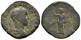 Filipo II. Sestercio. 247 d.C. Roma. (Spink-9281). (Ric-268c). Ae. 20,68 g. BC. Est...50,00.