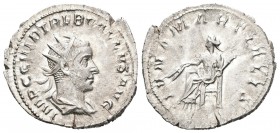 Treboniano Galo. Antoniniano. 252 d.C. Roma. (Spink-9631). (Ric-69). (Seaby-46). Rev.: IVNO MARTIALIS. Juno sentado a izquierda con mazorcas de trigo ...