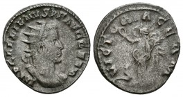 Galieno. Antoniniano. 257-258 d.C. Roma. (Spink-10392). (Ric-175). (Seaby-1162). Rev.: VICTORIA GERM. Victoria con corona y palma, cautivo a sus pies....