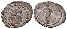 Victorino. Antoniniano. 270-71 d.C. Mainz o Trier. (Spink-11179). (Ric-67). Rev.: SALVS AVG. Salus en pie a derecha con serpiente sobre sus brazos. Ae...