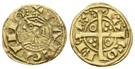 Corona de Aragón. Jaime I (1213-1276). Dinero. (Cr-308). 1,98 g. Sobredorada. MBC-. Est...25,00.