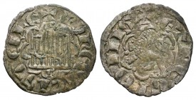 Reino de Castilla y León. Alfonso X (1252-1284). Novén. Burgos. (Bautista-394). (Abm-263). Ve. 0,76 g. Con B bajo castillo. MBC. Est...25,00.