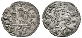 Reino de Castilla y León. Alfonso X (1252-1284). Novén. Burgos. (Bautista-no cita). Ve. 0,82 g. Castillo entre crecientes con B debajo. EBC-. Est...45...