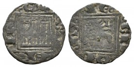 Reino de Castilla y León. Alfonso X (1252-1284). Óbolo. Burgos. (Bautista-410). (Abm-281.3). Ve. 0,45 g. Con B en la cola del león. MBC. Est...15,00....