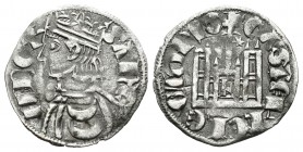 Reino de Castilla y León. Sancho IV (1284-1295). Cornado. León. (Bautista-430). Ve. 0,68 g. Con L y estrella a los lados del vástagos central. MBC. Es...