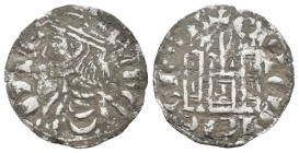 Reino de Castilla y León. Sancho IV (1284-1295). Cornado. León. (Bautista-430.3). (Abm-299.5). Ve. 0,66 g. Con L al revés en la puerta del castillo. E...