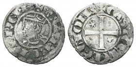 Reino de Castilla y León. Sancho IV (1284-1295). Seisen. (Bautista-439). (Abm-316). Ve. 0,66 g. Con estrella en primer y cuarto cuadrante. MBC. Est......