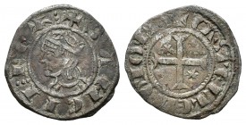 Reino de Castilla y León. Sancho IV (1284-1295). Seiseno. (Bautista-439). (Abm-316). Ve. 0,76 g. Con estrella en 1º y 4º cuartel. MBC+. Est...35,00....