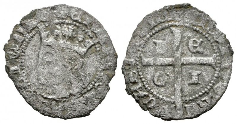 Reino de Castilla y León. Enrique II (1368-1379). Cruzado. (Abm-470). Ve. 1,06 g...