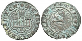 Reino de Castilla y León. Enrique III (1390-1406). Blanca. Burgos. (Abm-597). Ve. 1,97 g. Con B debajo del castillo. MBC/MBC-. Est...20,00.