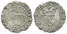 Reino de Castilla y León. Juan I (1379-1390). Blanca del Agnus Dei. Sevilla. (Bautista-730). (Abm-555.2). Ve. 1,54 g. Con S delante del cordero. MBC+....