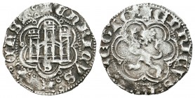 Reino de Castilla y León. Enrique III (1390-1406). 1/2 blanca. Sevilla. (Bautista-773). Ve. 2,00 g. Con S bajo el castillo. Vellón rico. MBC+. Est...1...