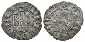 Reino de Castilla y León. Enrique III (1390-1406). Novén. Sevilla. (Bautista-782 variante). Ad. 0,78 g. Con S debajo del castillo. Leyenda del anverso...