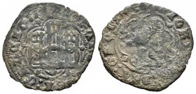 Reino de Castilla y León. Juan II (1406-1454). Blanca. Coruña. (Bautista-813). (Abm-626). Ve. 1,73 g. Venera bajo castillo. BC+/MBC-. Est...18,00.