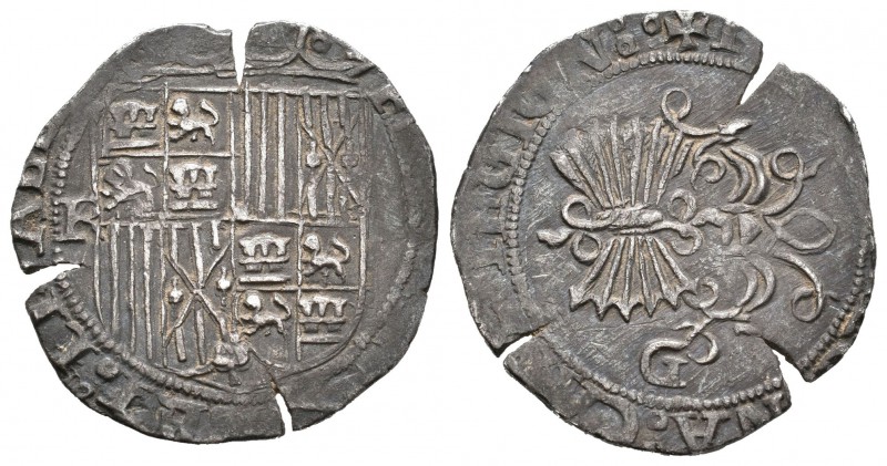 Fernando e Isabel (1474-1504). 1 real. Granada. R. (Cal-335). Ag. 3,28 g. Con R ...