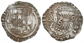 Fernando e Isabel (1474-1504). 1 real. Sevilla. (Cal-tipo 223). Ag. 3,44 g. Con S a izquierda del escudo. MBC-. Est...60,00.