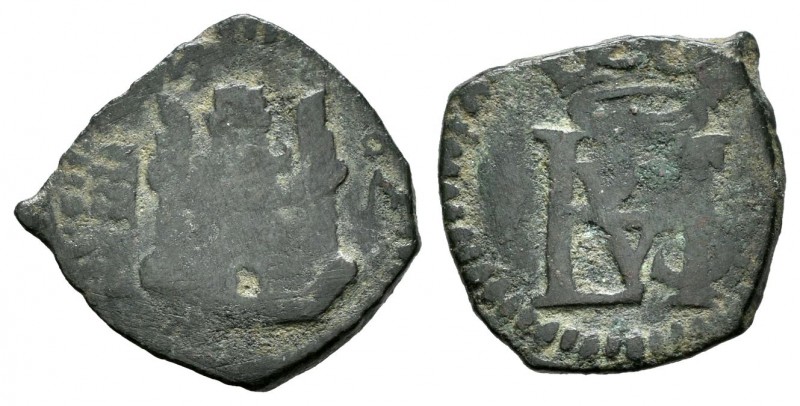 Felipe II (1556-1598). Blanca. Valladolid. A. (Cal-898). Ae. 1,27 g. A superada ...
