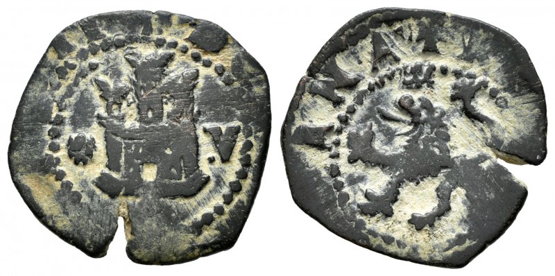 Felipe II (1556-1598). 2 cuartos. Coruña. V. (Cal-800). (Jarabo-Sanahuja-A55). A...