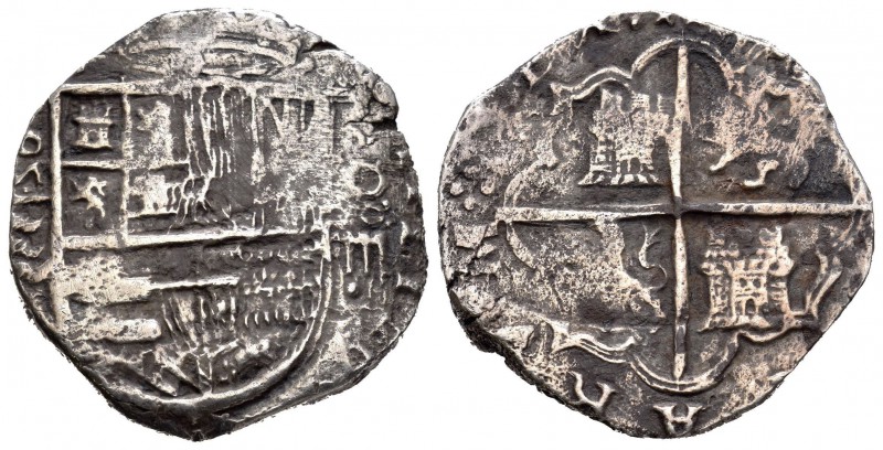 Felipe II (1556-1598). 4 reales. 1595. Valladolid. D. (Cal-492). Ag. 11,99 g. Es...