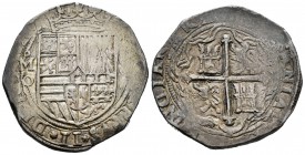 Felipe II (1556-1598). 8 reales. México. O. (Cal-156). Ag. 27,58 g. Visible parte del nombre y numeral del rey. MBC/MBC+. Est...220,00.