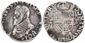 Felipe II (1556-1598). 1/2 escudo. Dordrecht. (Vanhoudt-390 DO). (Vti-925). Ag. 6,53 g. Pátina. BC+. Est...45,00.