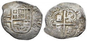 Felipe III (1598-1621). 2 reales. 1600. Granada. M. (Cal-318). Ag. 6,32 g. La fecha se intuye en sus bases. Escasa. MBC-/BC+. Est...120,00.