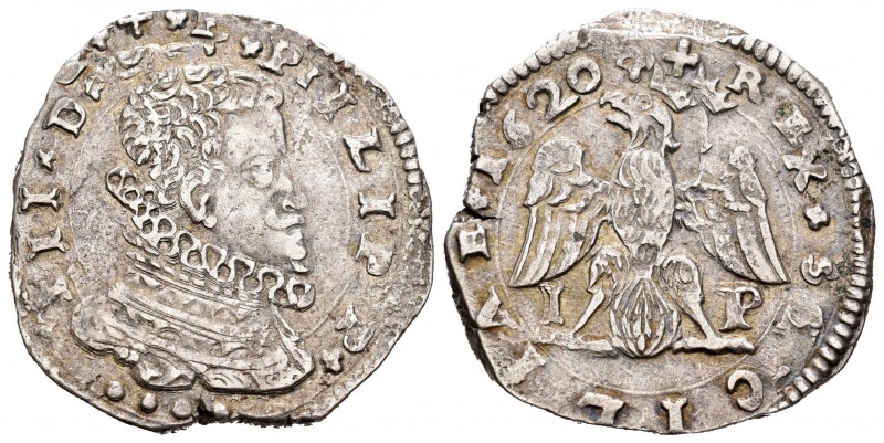 Felipe III (1598-1621). 4 taris. 1620. Messina. IP. (Vicenti-143). (Mir-345/16)....