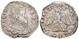 Felipe III (1598-1621). 4 taris. 1620. Messina. IP. (Vicenti-143). (Mir-345/16). Ag. 10,44 g. MBC+. Est...70,00.