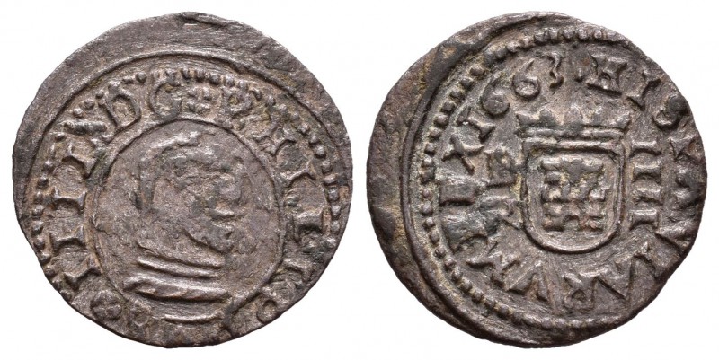 Felipe IV (1621-1665). 4 maravedís. 1663. Burgos. R. (Cal-1270). (Jarabo-Sanahuj...