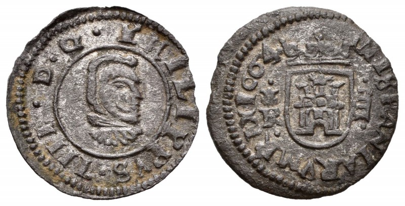 Felipe IV (1621-1665). 4 maravedís. 1664. Coruña. R. (Cal-1311). (Jarabo-Sanahuj...