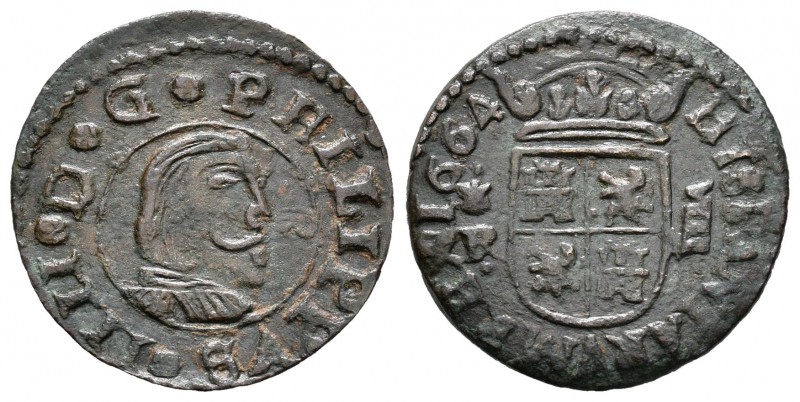 Felipe IV (1621-1665). 8 maravedís. 1664. Coruña. R. (Cal-13306). (Jarabo-Sanahu...