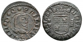 Felipe IV (1621-1665). 8 maravedís. 1664. Coruña. R. (Cal-13306). (Jarabo-Sanahuja-M170). Ae. 1,98 g. Escasa. MBC/MBC+. Est...45,00.