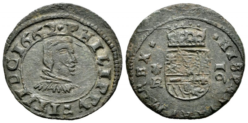 Felipe IV (1621-1665). 16 maravedís. 1662. Coruña. R. (Cal-1299). (Jarabo-Sanahu...