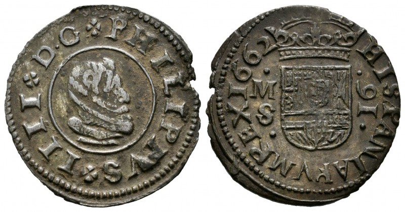 Felipe IV (1621-1665). 16 maravedís. 1662. Madrid. S. (Cal-1394). (Jarabo-Sanahu...