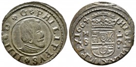 Felipe IV (1621-1665). 16 maravedís. 1664. Madrid. S. (Cal-1405). (Jarabo-Sanahuja-M389). Ae. 4,05 g. Ligeramente desplazada. MBC+. Est...25,00.