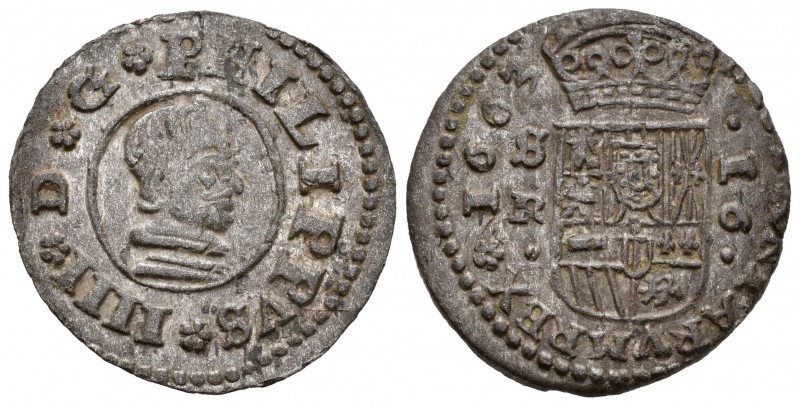 Felipe IV (1621-1665). 16 maravedís. 1663. Sevilla. R. (Cal-1568). (Jarabo-Sanah...