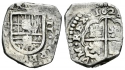 Felipe IV (1621-1665). 2 reales. 1628. Madrid. V. (Cal-843). Ag. 5,90 g. Muy rara. MBC-. Est...200,00.