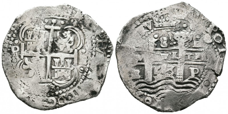 Felipe IV (1621-1665). 8 reales. 1653. Potosí. E. (Cal-437). Ag. 28,20 g. Doble ...