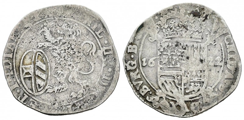 Felipe IV (1621-1665). Escalín. 1622. Brabante. (Gh-333.1). Ag. 4,92 g. MBC-. Es...