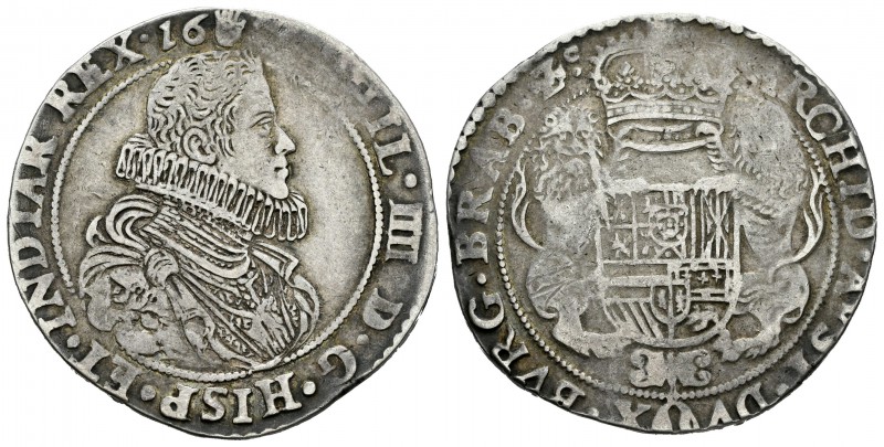 Felipe IV (1621-1665). 1/2 ducatón. 1633. Amberes. (Vanhoudt-643 AN). Ag. 16,06 ...