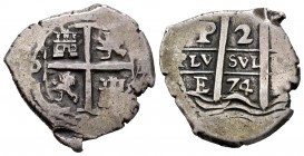 Carlos II (1665-1700). 2 reales. 1647. Potosí. E. (Cal-601). Ag. 6,13 g. MBC+. Est...90,00.