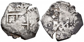 Carlos II (1665-1700). 4 reales. ¿1693?. Sevilla. M. (Cal-tipo 100). Ag. 10,01 g. El 9 de la fecha parece acuñado sobre un 8. Rara. BC+. Est...200,00....