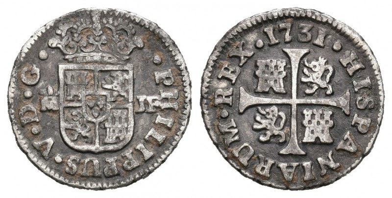 Felipe V (1700-1746). 1/2 real. 1731. Madrid. JF. (Cal-1797). Ag. 1,39 g. MBC-. ...