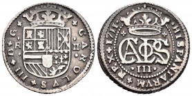 Carlos III, Pretendiente. 2 reales. 1711. Barcelona. (Cal-27). Ag. 4,52 g. MBC+/MBC. Est...50,00.