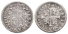 Fernando VI (1746-1759). 1/2 real. 1748. Madrid. JB. (Cal-649). Ag. 1,34 g. BC+. Est...15,00.