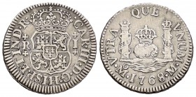 Carlos III (1759-1788). 1 real. 1768. México. M. (Cal-1757). Ag. 3,25 g. MBC. Est...50,00.
